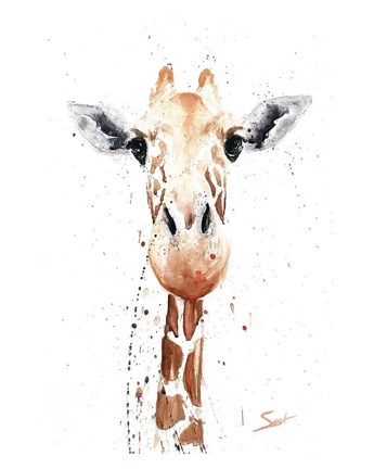 Framed Giraffe Watercolor Print
