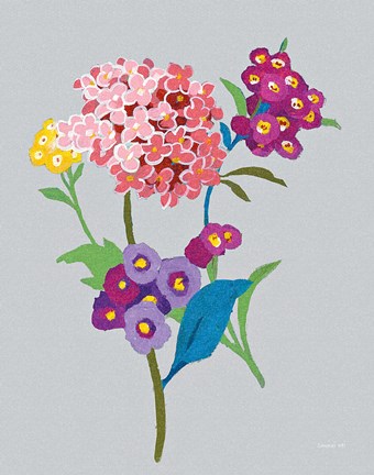 Framed Alpine Bouquet III Gray Print