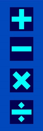 Framed Math Symbols Wall Scroll - Blue Print