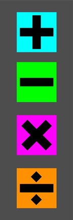 Framed Math Symbols Wall Scroll - Colorful Boxes Print