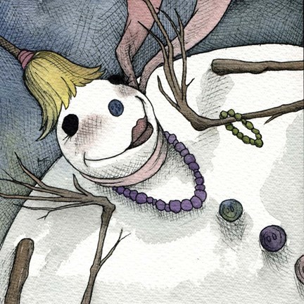 Framed Snowman III Print