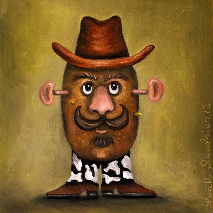 Framed Cowboy Potato Head Print