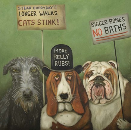 Framed Dogs On Strike Print