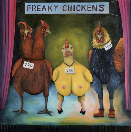 Framed Freaky Chickens Print