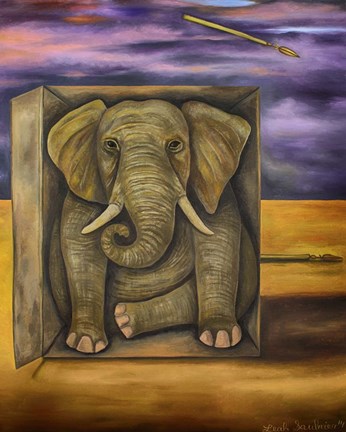 Framed Last Elephant Print
