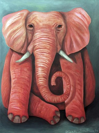 Framed Pink Elephant Print
