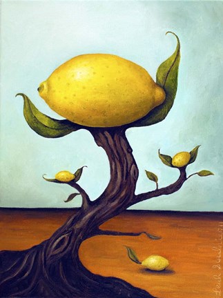Framed Lemon Tree Surreal Print