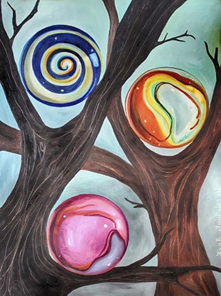 Framed Marble Forest 2 Print