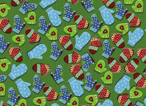 Framed Tossed Mittens Print