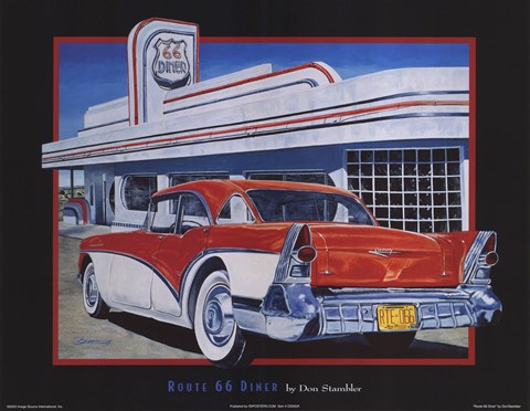 Framed Route 66 Diner Print