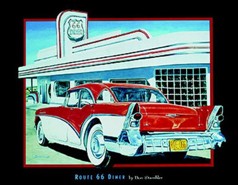 Framed Route 66 Diner Print