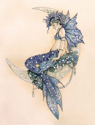 Framed Mermaid Moon Print