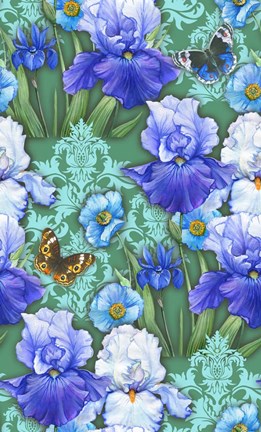 Framed Irises (Pattern) Print