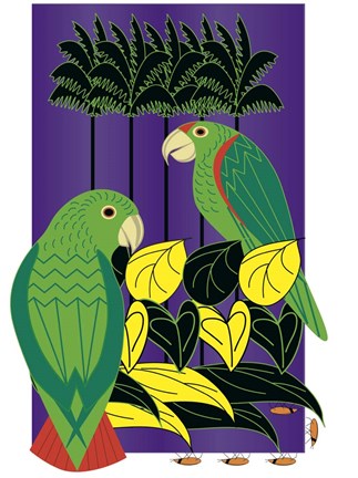 Framed Parrots Print