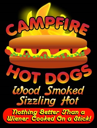 Framed Campfire Hot Dogs Print