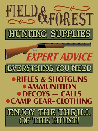 Framed Field Forest Supplies Print