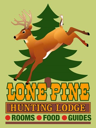 Framed Lone Pine Hunting Lodge Print