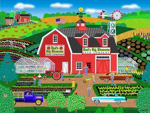 Framed Bud&#39;s Big Blossoms 2 Print