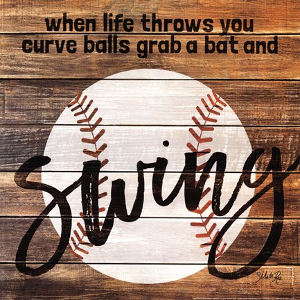 Framed Grab a Bat and Swing Print