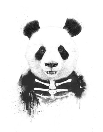 Framed Zombie Panda Print