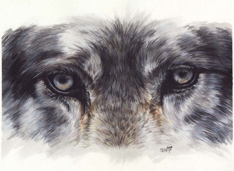 Framed Eye-Catching Wolf Print