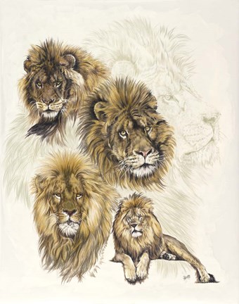 Framed Ghost Image Lion Print