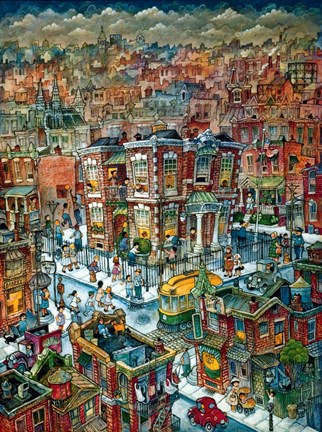 Framed School S B Huey Print