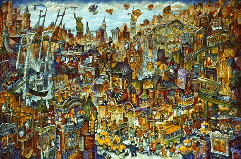 Framed Cat City 2 Print