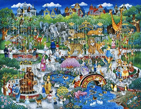 Framed Victorian Zoo Print