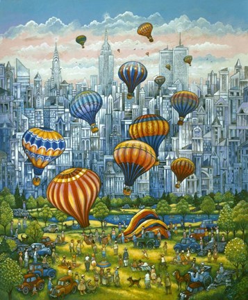 Framed Central Park Balloons Print