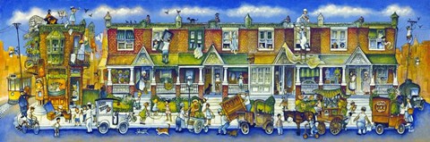 Framed Row Of Houses Long Print