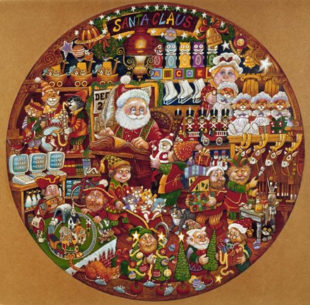 Framed Santa Claus Workshop Print