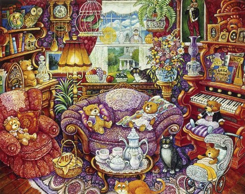 Framed Teatime For Teddy Print