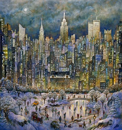 Framed Snowtime In New York Print