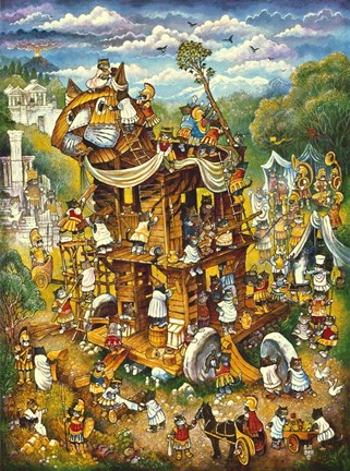 Framed Trojan Cats Print