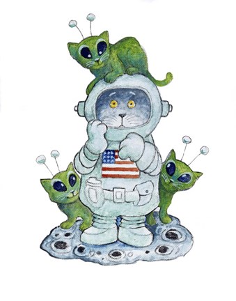 Framed Catstanaut Print