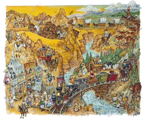 Framed Western Cats Print