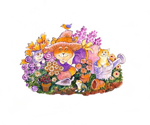 Framed Spring Cats Print