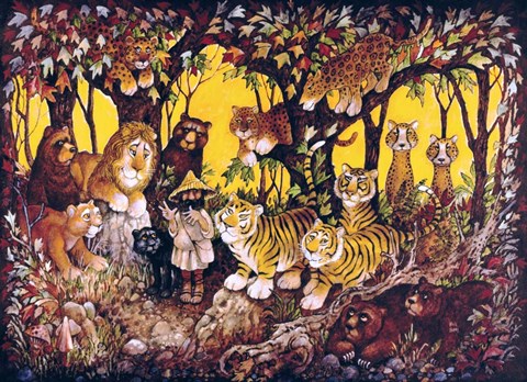 Framed Noah - Lions-Tigers-Bears Print