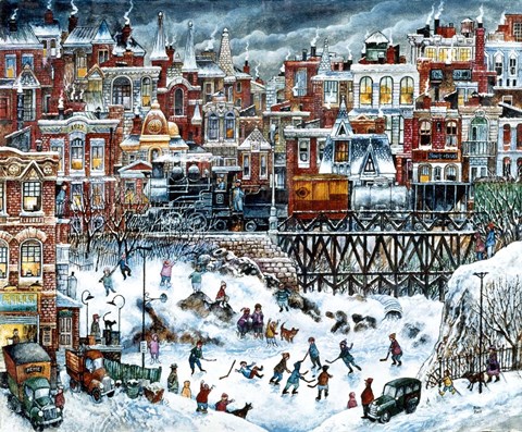 Framed Hockey Night Print