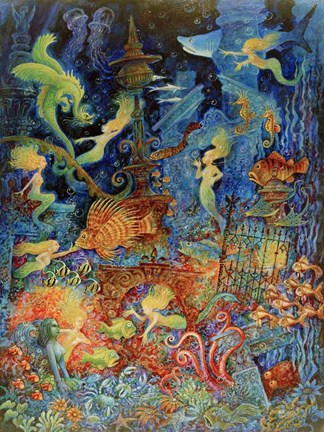 Framed Mermaids Of Atlantis Print