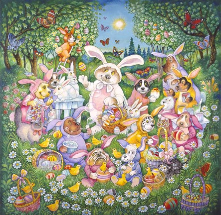 Framed Easter Pups Print