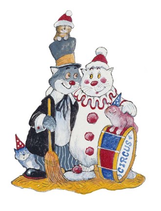 Framed Carnival Cats Print