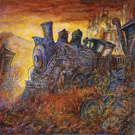 Framed Rusty Train Print