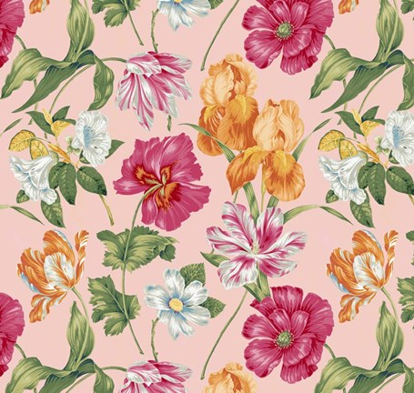 Framed Floral Waltz Blush Print