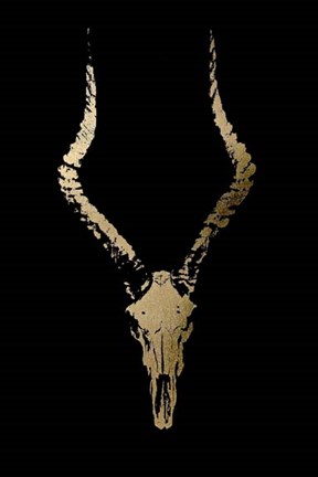 Framed Gold Foil Rustic Mount II on Black Print