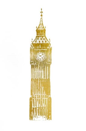 Framed Gold Foil Big Ben Print