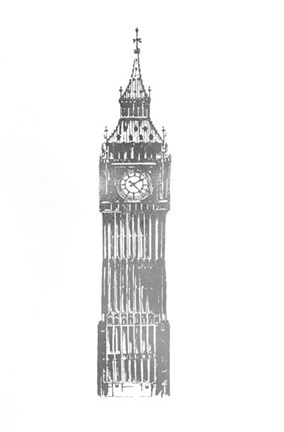 Framed Silver Foil Big Ben Print