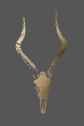 Framed Gold Foil Rustic Mount II on Dark Grey Print