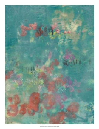 Framed Teal Rose Garden II Print